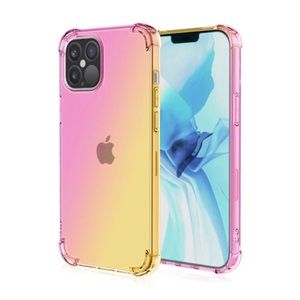 Gradient Clear Phone Case - Pink To Yellow Gold